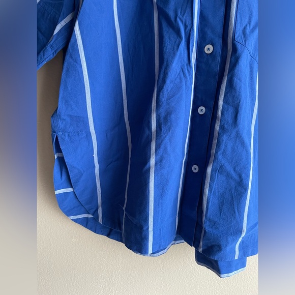 New Madewell Oversized Boxy Button Up Shirt in Signature Poplin Blue Small - Picture 9 of 15